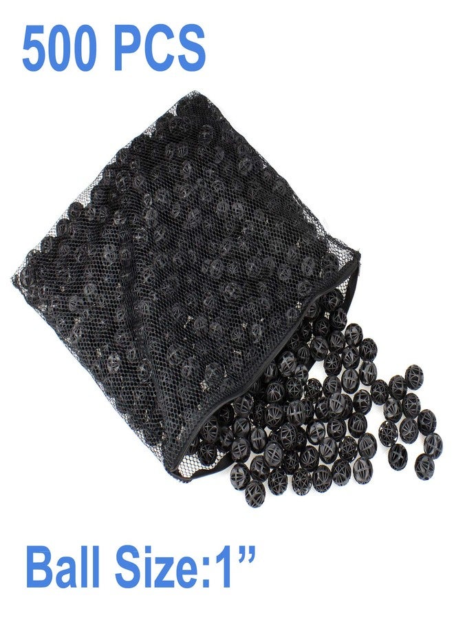 AQUANEAT Aquarium 1" Bio Balls 500pcs Fish Tank Sump Filter Koi Pond Canister Filter Media with Free Media Bag - Image 3